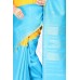 Vijayalashmi Blue, Mustard Yellow, Turquoise Blue, Yellow Kanchipuram Silk Saree [विजयलक्श्मी नील पीत काञ्चीपुरं कौशेय शाटिका]